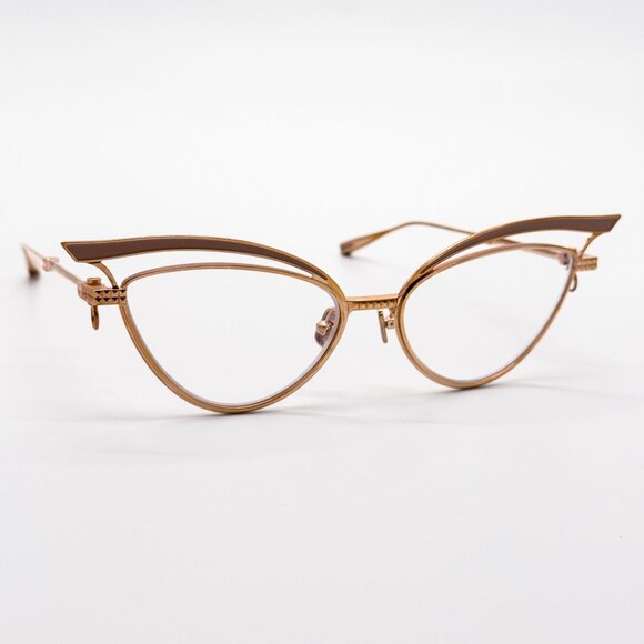 NEW VALENTINO GLASSLINER VLX-118F EYEGLASSES CAT EYE GOLD EYEWEAR WITH CHAIN - Picture 6 of 9